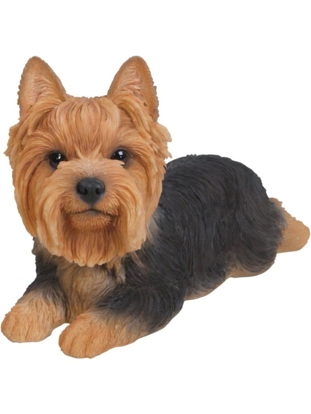 Yorkshire Terrier Lying Down Statue - Adorable Resin Dog Figurine for Home Decor